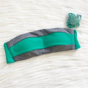 NEW Aerie Green & Gray Bandeau Bikini Swim Top